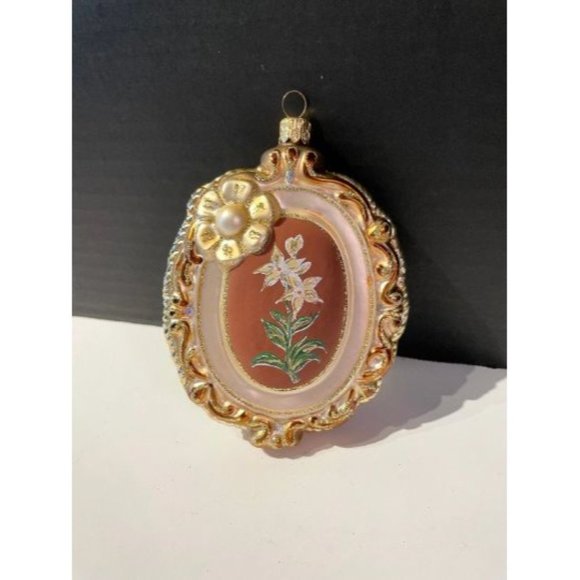 Vintage Old World Christmas Angel and Lily Ornament - Picture 1 of 3